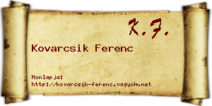 Kovarcsik Ferenc névjegykártya