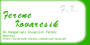 ferenc kovarcsik business card